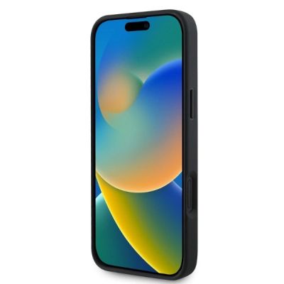 5. Guess Grained Gold Ring MagSafe case for iPhone 16 - black