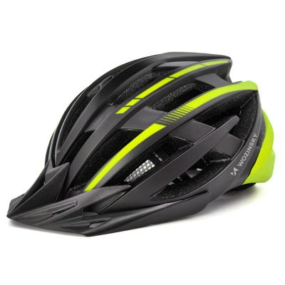 4. Wozinsky MTB Bike Helmet with Removable Visor and Rear USB Light L - Black and Yellow