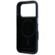 7. Karl Lagerfeld Grained Allover Logo Metal Elongated MagSafe Case for iPhone 17 Pro / 18 Pro - Blue