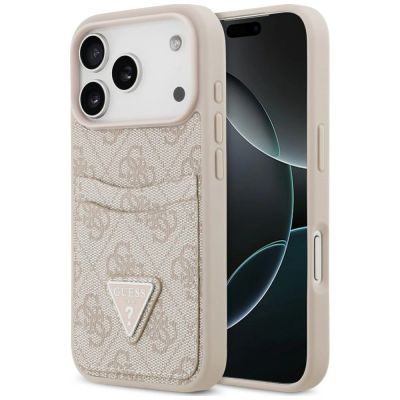 Guess 4G nauble Card Triange Case for iPhone 18 Pro / 17 Pro – pink