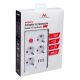 5. MACLEAN POWER STRIP, EXTENSION CORD 4 OUTLETS + 3XUSB, 110-240V AC 50/60HZ, 2.1A MAX 2500W, 3M, WHITE MCE393 W