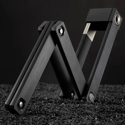 8. Rockbros 32140003001 foldable bicycle lock with key and handle, 88cm - black