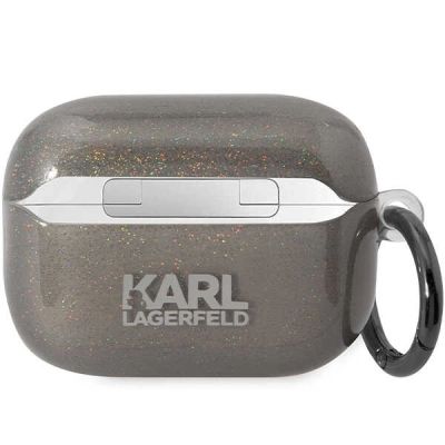 2. Karl Lagerfeld KLAP2HNKCTGK Airpods Pro 2 cover black/black Gliter Karl&Choupette