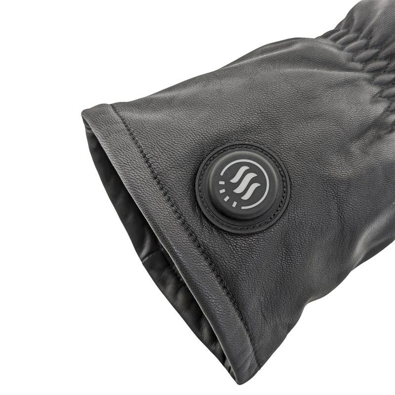10. GLOVII Heated Leather Gloves for Everyday Use, Size L, GI2BL