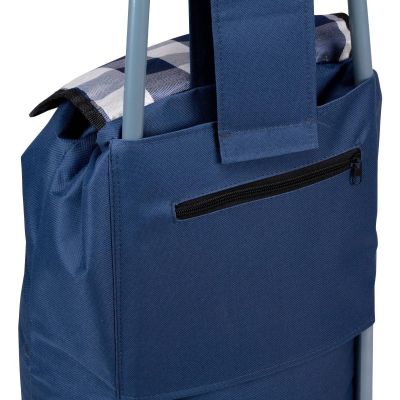 9. TROLLEY SHOPPING BAG ON WHEELS WITH FRAME 31L BLUE WHITE
