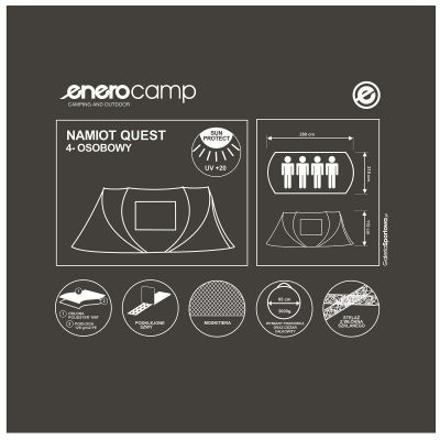 13. QUEST 4-PERSON SELF-PUTTING TENT 280X210X115CM