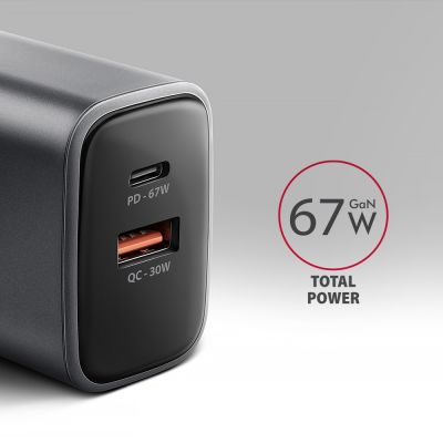 2. Axagon ACU-PQ67 charger for mobile devices Universal Black, Gray Alternating current Fast charging Internal