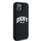 4. DKNY Liquid Silicone White Printed Logo MagSafe Case for iPhone 15 Plus / 14 Plus - Black