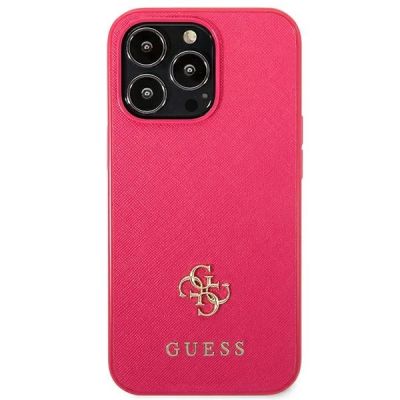 3. Guess Saffiano 4G Small Metal Logo case for iPhone 13 Pro / 13 - pink