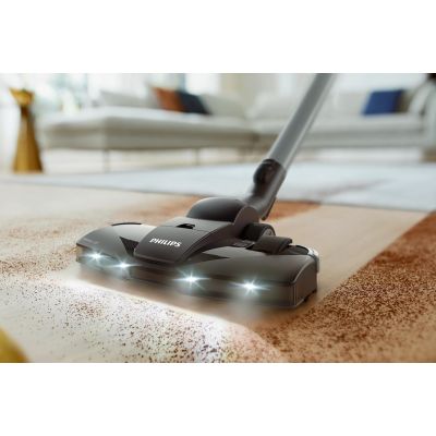 30. Philips Performer LED 8000 Series bagged vacuum cleaner with TriActive technology, model XD8142/12, 900W power