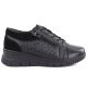 2. Women's leather openwork wedge shoes, black Vinceza 39977