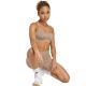 6. Women's adidas Workout Essentials 4 inch beige shorts JX3926
