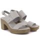 4. Women's ash-gray heeled sandals M.Daszyński MR23126-9
