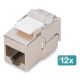 Digitus Compact CAT 6A keystone module, shielded, tool-less mounting connector, 12 pcs.