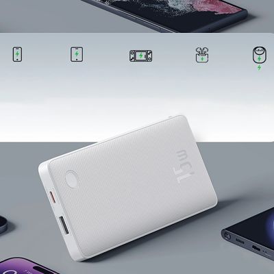 10. Baseus Airpow Lite 10000mAh 15W Power Bank with Baseus Simple USB-A - USB-C 30cm Cable - White