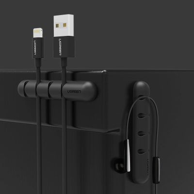 9. Ugreen 30762 self-adhesive organizer for 4 cables - black (2 pcs.)