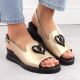 3. Filippo W PAW534B leather wedge sandals, gold