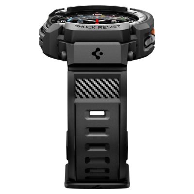 4. Spigen Rugged Armor Pro Strap for Samsung Galaxy Watch 8 Classic 46mm - Matte Black