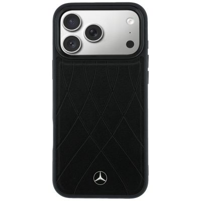 3. Mercedes Leather with Crossed Lines MagSafe case for iPhone 17 Pro - black