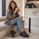 5. Women's brown leather platform shoes Vinceza 41523