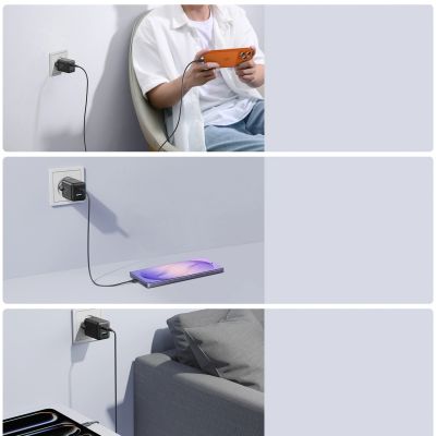 10. Joyroom JR-TG8 GaN 45W USB-C + USB-A Wall Charger - Black