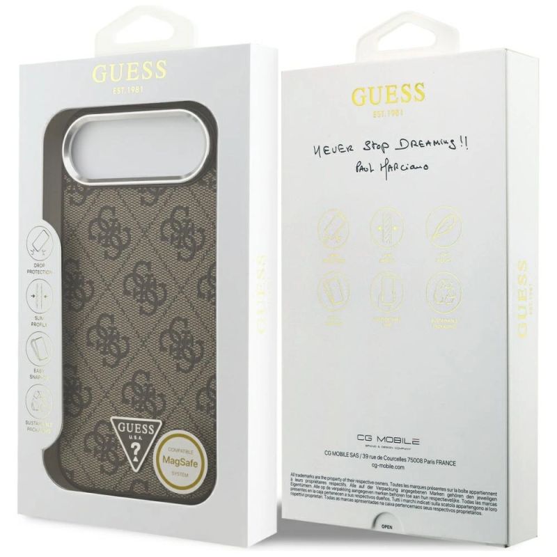 8. Guess 4G Triangle Logo MagSafe case for iPhone Air - brown