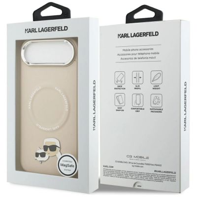 8. Karl Lagerfeld Karl & Choupette Pins MagSafe Case for iPhone Air - Beige