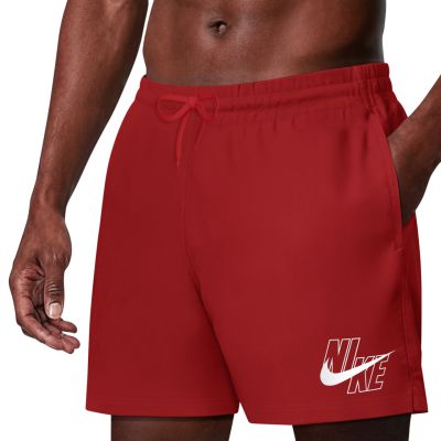 3. Nike Logo Lap 5" Volley Swim Shorts Red NESSG574 614