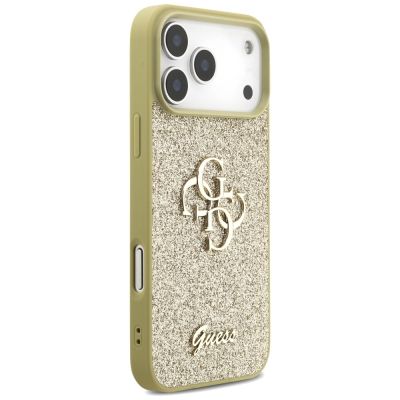 4. Guess Fixed Glitter Big 4G case for iPhone 17 Pro Max - gold