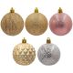 13. PLASTIC DECORATIVE BALL 6CM SET 35 PCS PINK GOLD