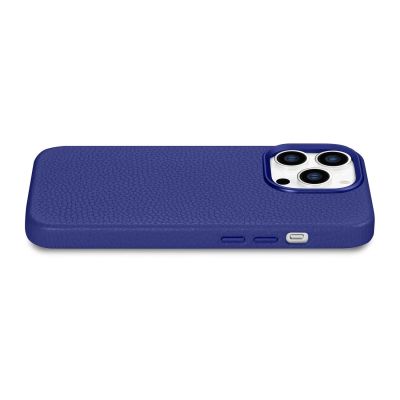 11. iCarer Litchi Premium Leather Case iPhone 14 Pro Magnetic Leather Case with MagSafe Dark Blue (WMI14220710-DB)