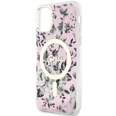 6. Guess GUHMN61HCFWSP iPhone 11 / Xr 6.1" pink/pink hardcase Flower MagSafe