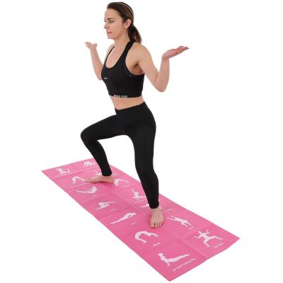 15. FOLDABLE YOGA MAT 1700x600x5MM PINK ENERO FIT