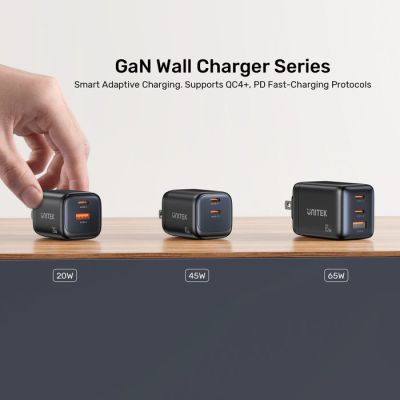 22. UNITEK 2X GAN WALL CHARGER USB-C & USB-A 20W BLACK