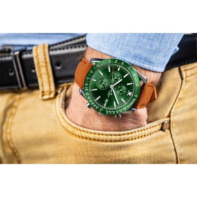 3. Men's Watch Giewont Chronograph Sapphire Brown Green GW8720-A3
