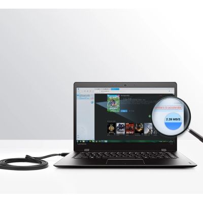 8. Ugreen Cable Ethernet patch cord RJ45 Cat 7 STP LAN 10Gbps 2m black (11269)