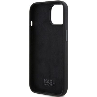 7. Karl Lagerfeld Silicone Ikonik Metal Pin case for iPhone 15 Plus / 14 Plus - black