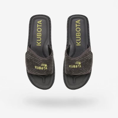 2. Kubota Velcro Corduroy Graphite Flip Flops KUBKRZ-AW23-02-28
