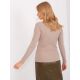 3. BASIC FEEL GOOD dark beige cotton basic blouse (RV-BZ-9206.52P)