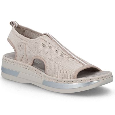 Women's pink slip-on platform sandals Rieker V59B5-31