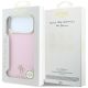 8. Guess Saffiano Small 4G & Classic Logo MagSafe Case for iPhone 18 Pro / 17 Pro – Pink