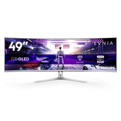 45. Philips Evnia 8000 49M2C8900L/00 computer monitor 124.2 cm (48.9") 5120 x 1440 px Dual QHD QD-OLED White