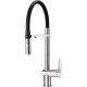 Kitchen faucet with connection to a water filter and a flexible spout