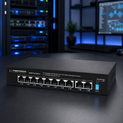 8. ESPERANZA SWITCH 10-PORT POE 10/100M 96W SPOTTER ENS106