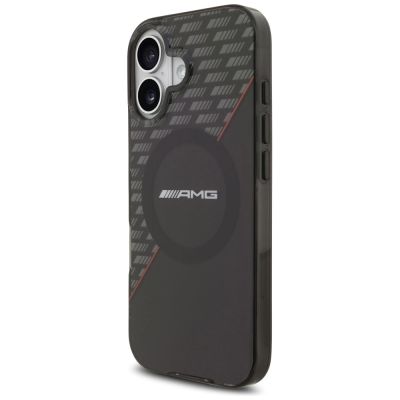 2. AMG Double Layer Transparent Rhombs MagSafe Case for iPhone 17 - Black and Red