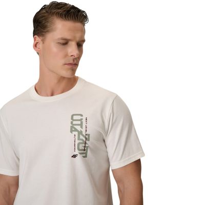 4. Men's T-shirt 4F M2665 cream 4FWSS26TTSHM2665 12S