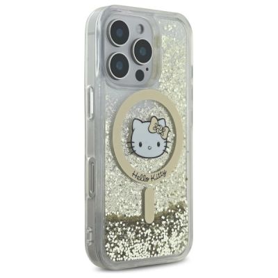 4. Hello Kitty Liquid Glitter Fever MagSafe iPhone 16 Pro Case - Gold