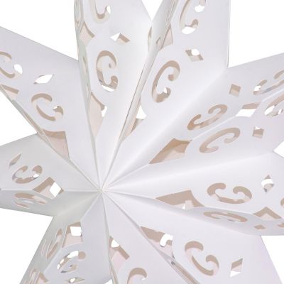 9. PAPER DECORATION STAR 45CM 9 ARMS WHITE