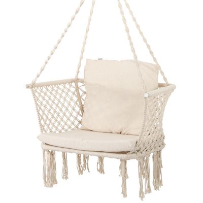 11. OPENWORK HAMMOCK HANGING CHAIR STORK'S NEST 78x64CM ECRU