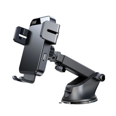 6. Joyroom JR-ZS219 electric dashboard mount with 15W inductive charger - black